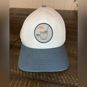 Travis Mathew Sunday SnapBack Trucker Hat, White and Blue